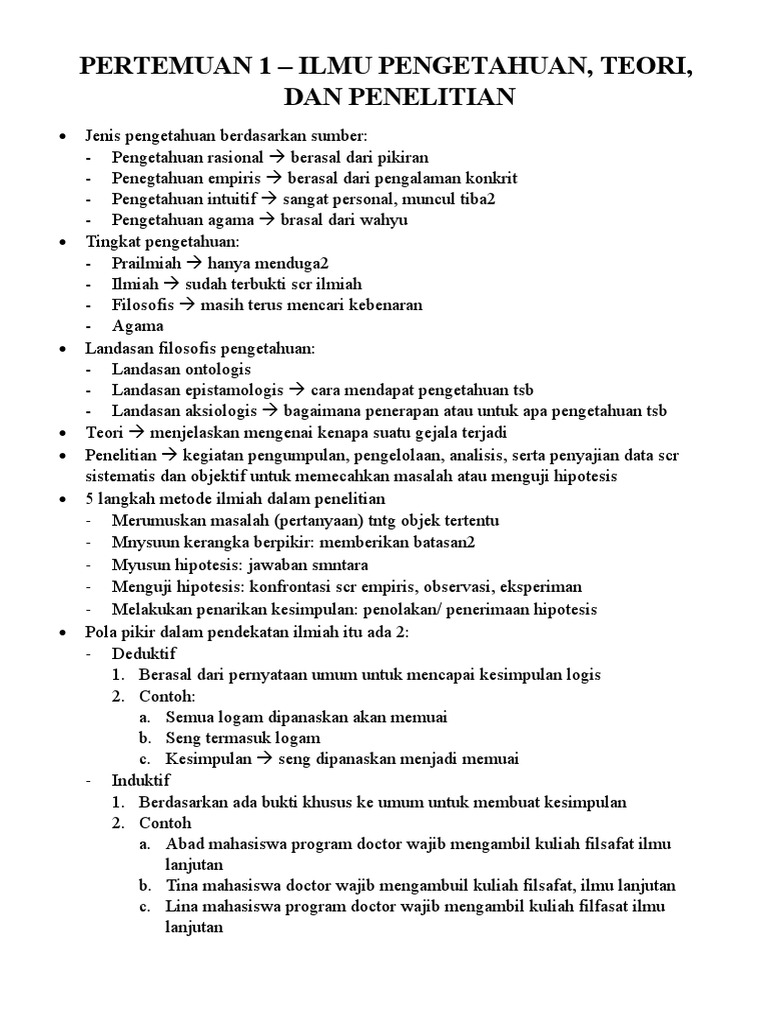 Catatan Kuliah Pertemuan 1 10 Pdf