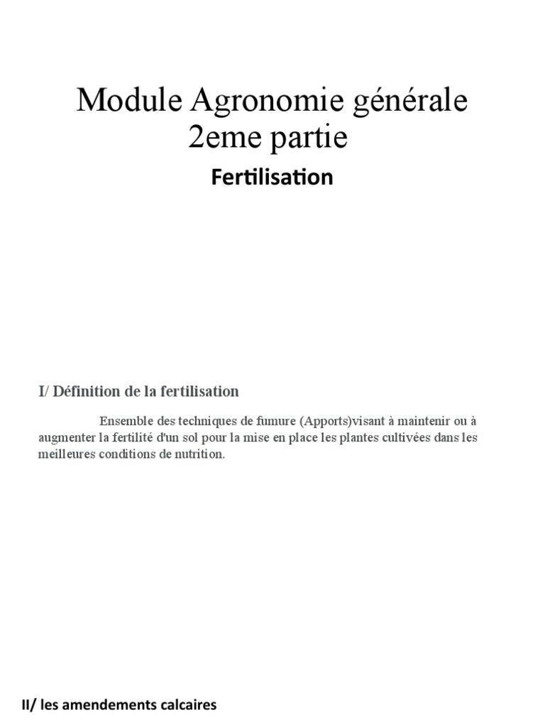 Définition et pratiques de fertilisation | PDF | Fertilisant | Sol ...
