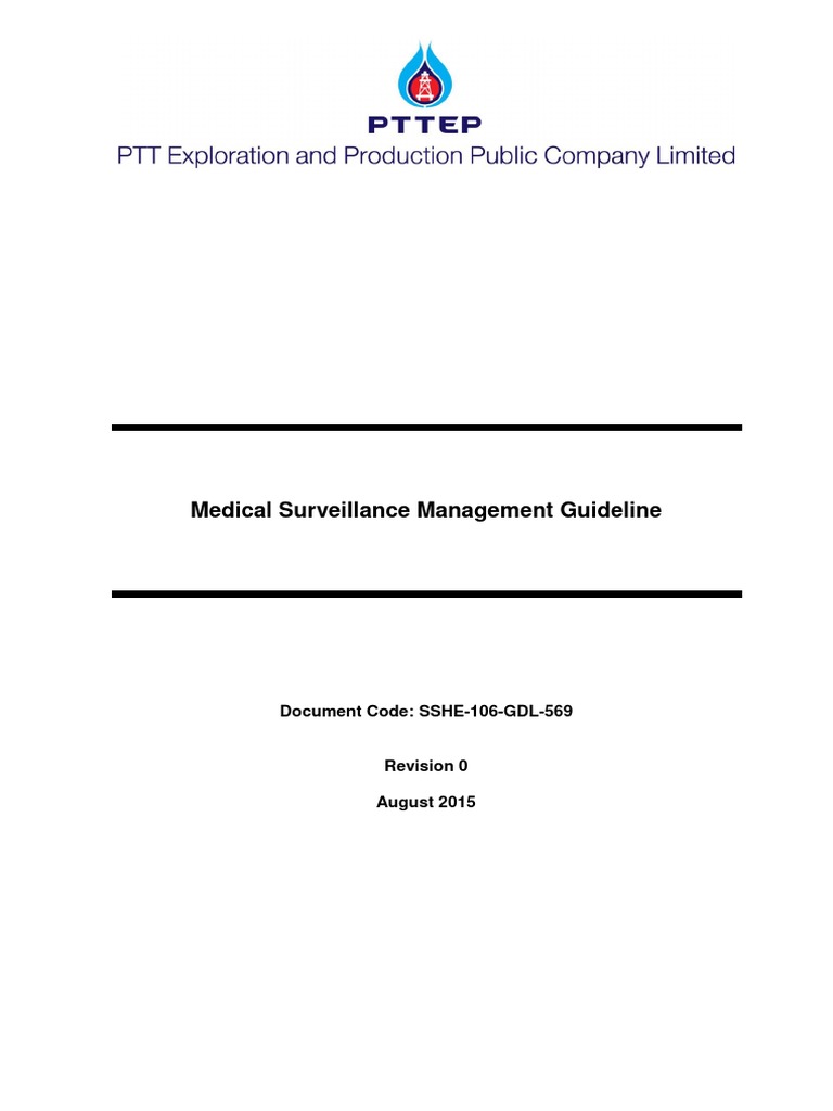 SSHE-106-GDL-569 Medical Surveillance Management Guideline Rev.0 | PDF ...