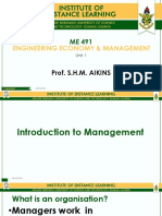 ME 491 Engineering Economy & Management Unit 1 Introduction