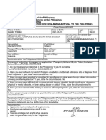 Republic of The Philippines Foreign Service of The Philippines Pe Jakarta Application For Non-Immigrant Visa To The Philippines