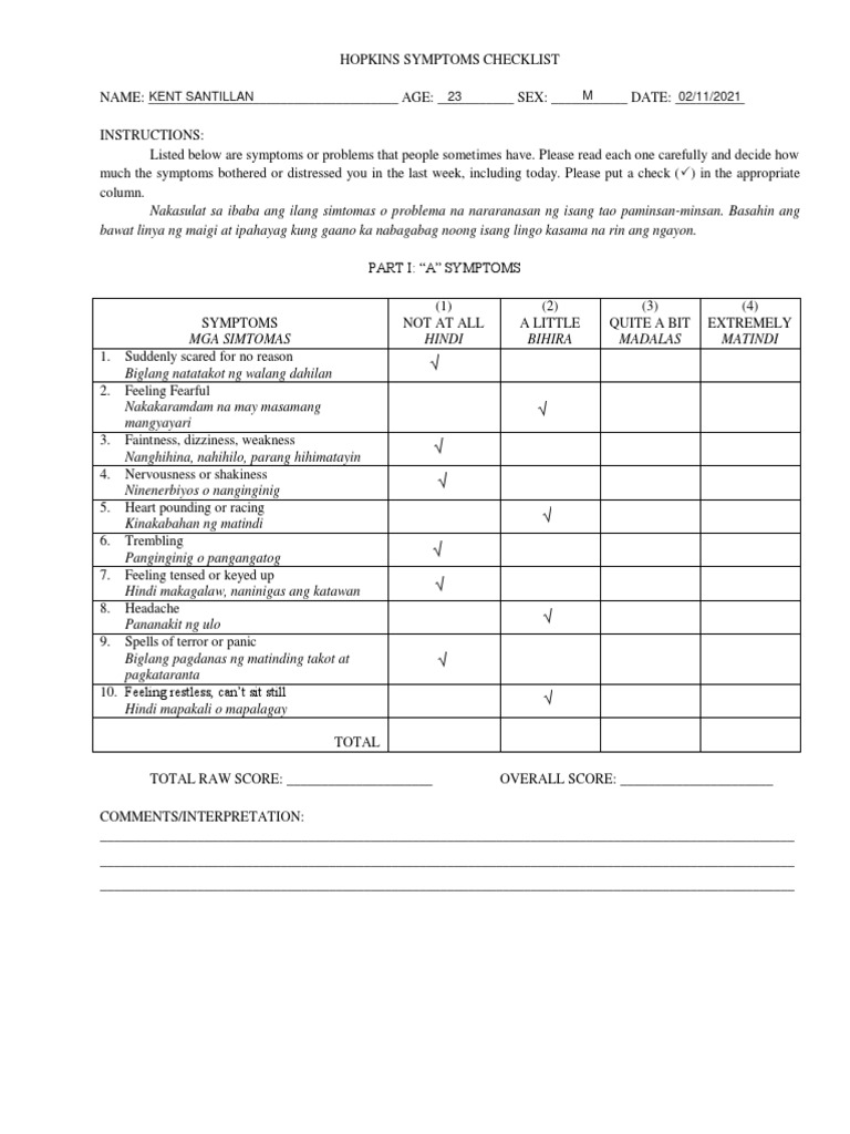 Hopkins symptoms checklist pdf emotions mental health