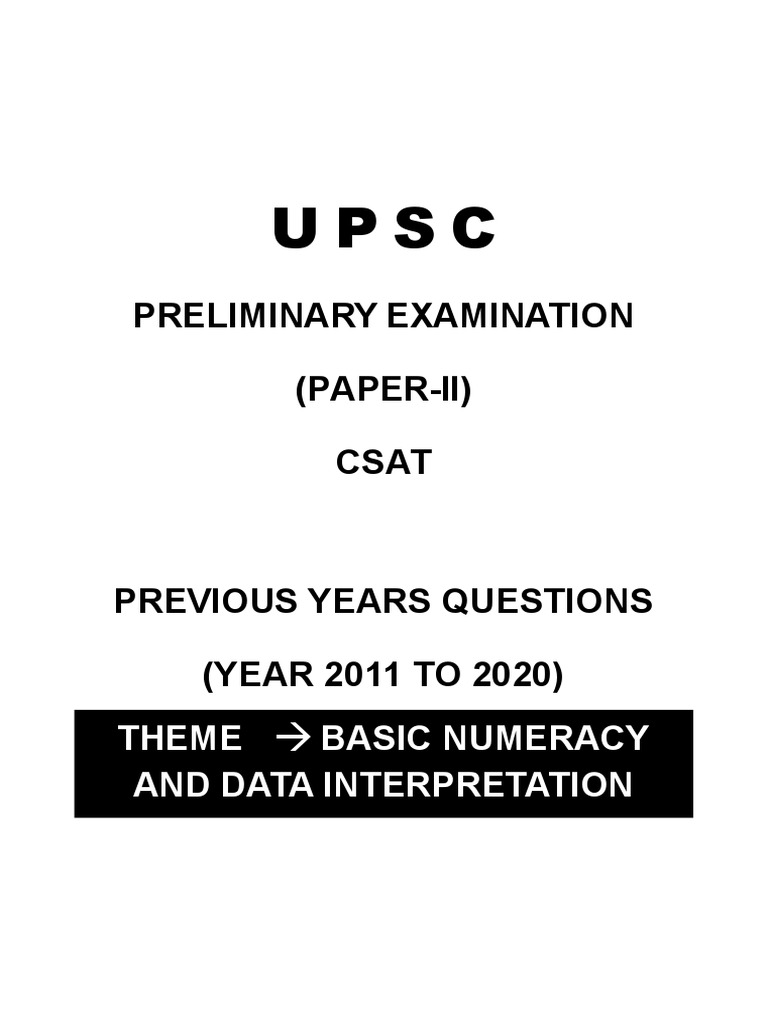 Basic Numeracy and Data Interpretation 2011 To 2020 | PDF | Elementary ...