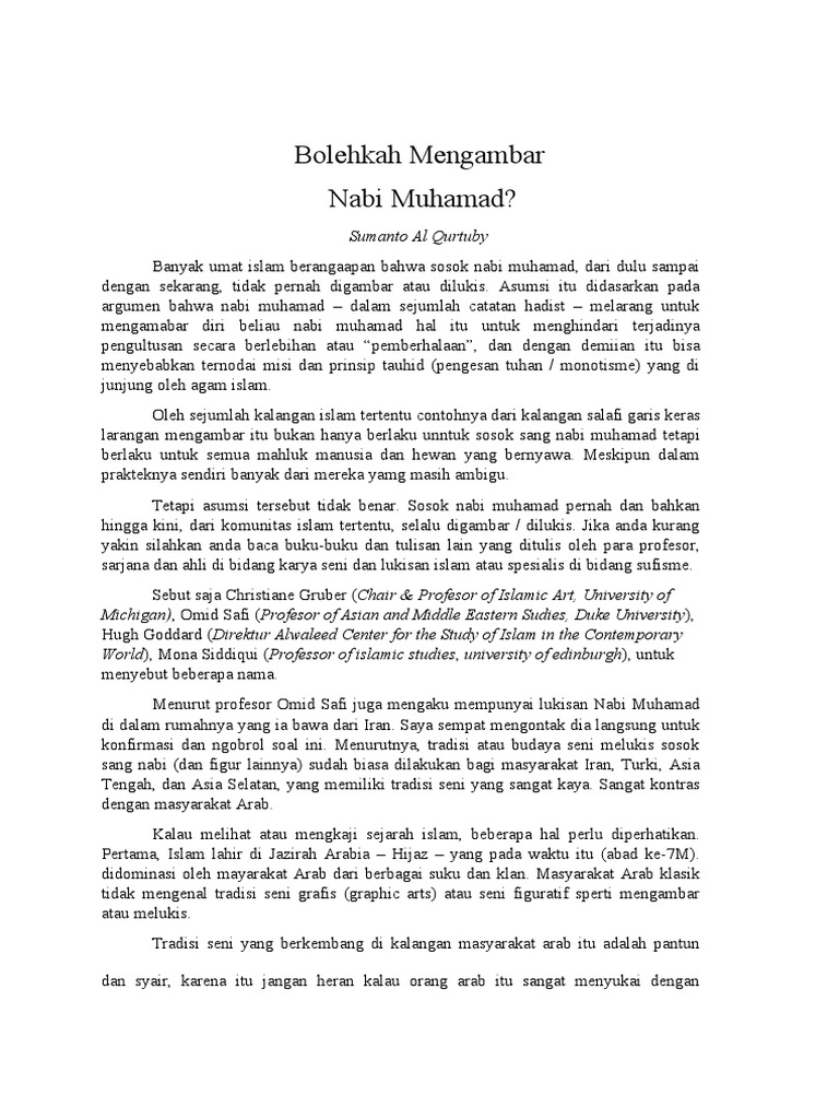 Bolehkah Menggambar Nabi | PDF