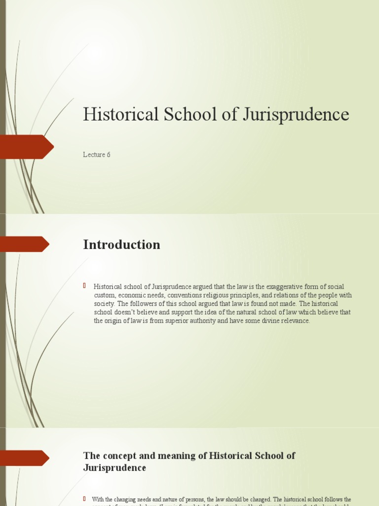 Historical School of Jurisprudence PDF Jurisprudence Natural Law