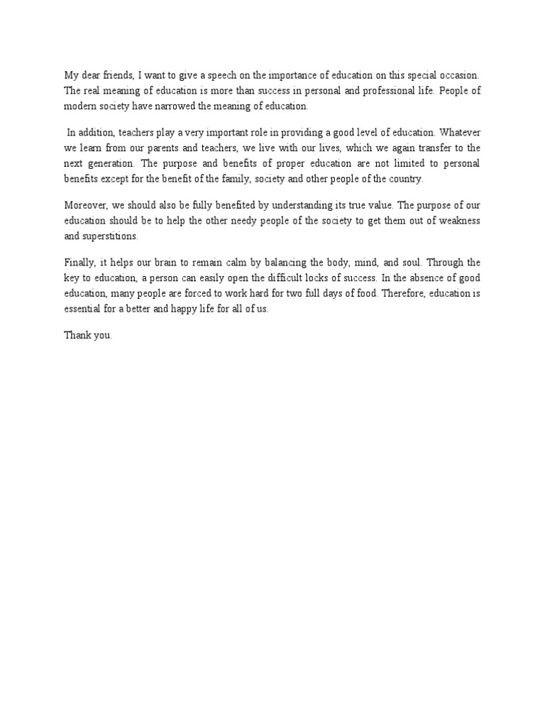 Speech Grade 8 | PDF