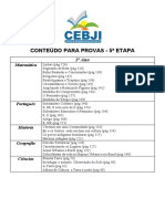 Conteúdo para provas 5a etapa 3o ano