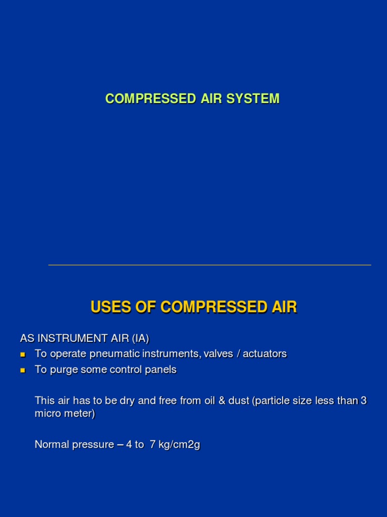 Compressed Air System PDF Energy Technology Industrial Processes