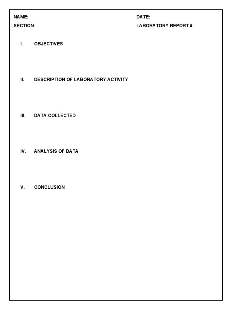 Laboratory Report Format PDF