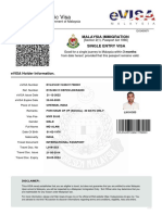 Malaysia eVISA Certificate MD ALAM