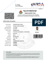 Malaysia eVISA Certificate MD IDAULLAH