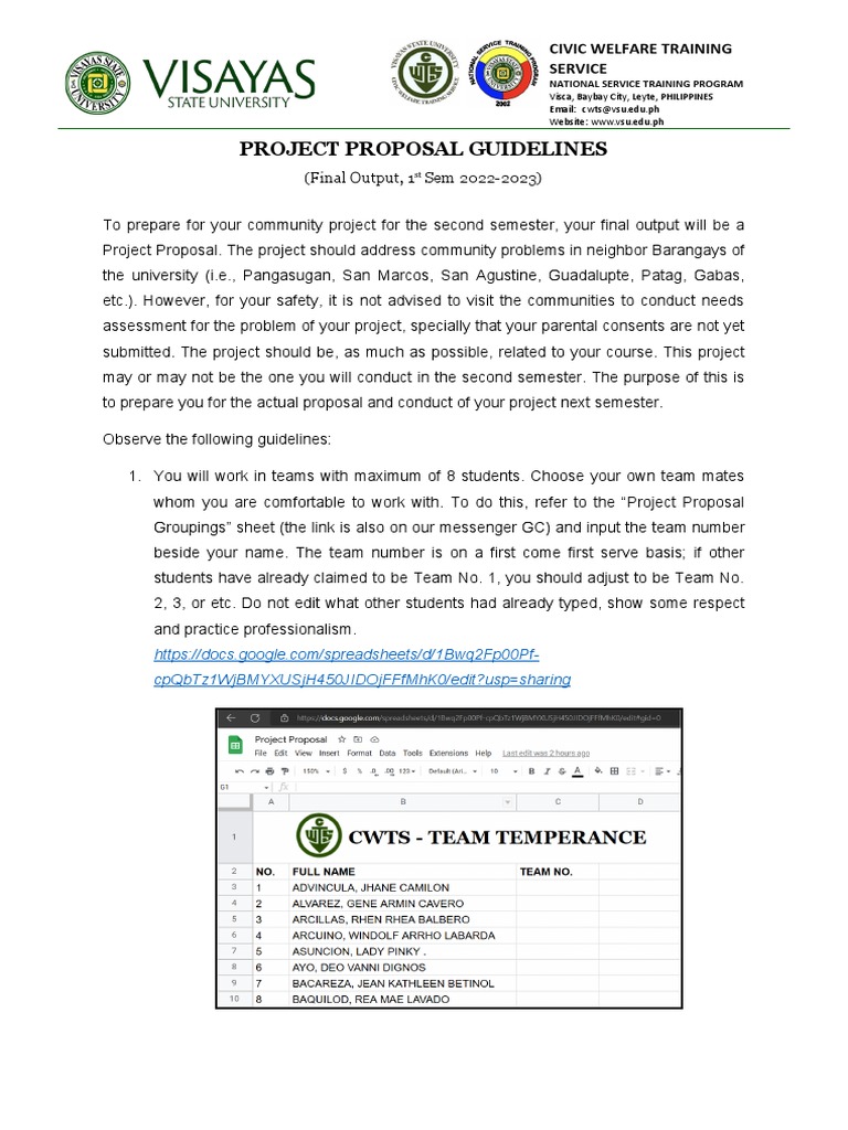 Project proposal guidelines pdf