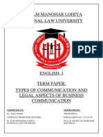 Types of Communication and Legal Aspects in Business