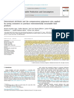 Determinant Attributes and The Compensatory Judgement Rules Applied by Young Consumers To Purchase Environmentally Sustainable Food Products