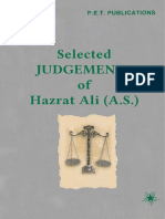Selected Judgements of Hazrat Ali (A.s.)