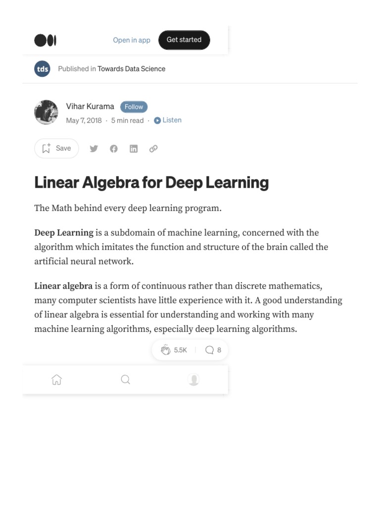 Linear Algebra For Deep Learning. The Math Behind Every Deep Learning ...