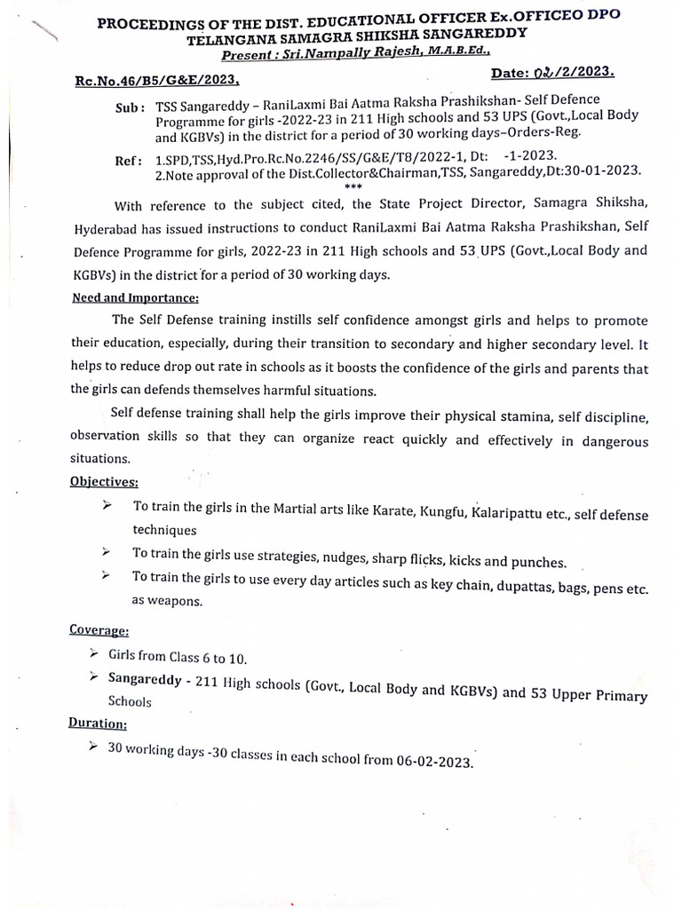 Self Defence Program 2023 | PDF
