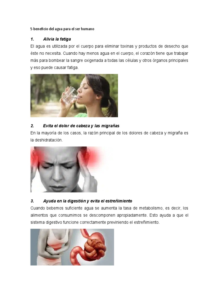 5 Beneficio Del Agua para El Ser Humano | PDF | Salud y bienestar ...