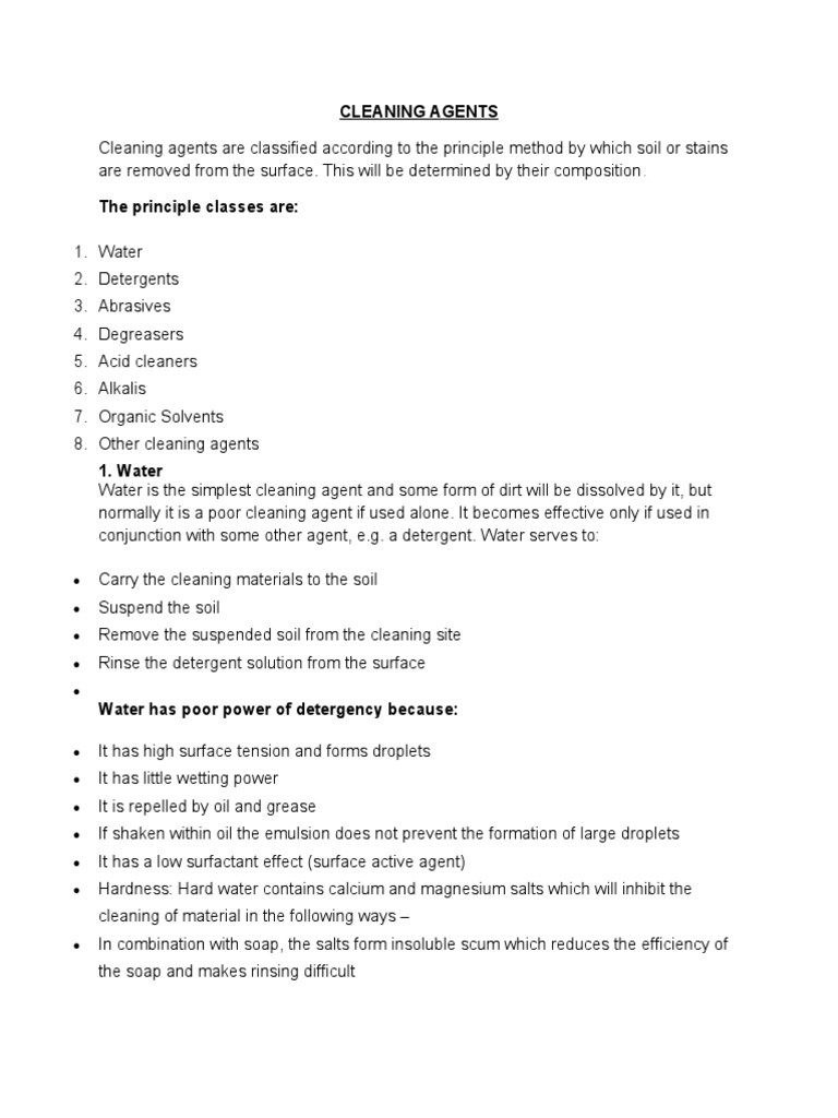 Cleaning Agents PDF Sodium Hydroxide Detergent