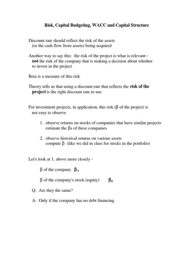 WACCand Capital Structure | PDF | Finance & Money Management