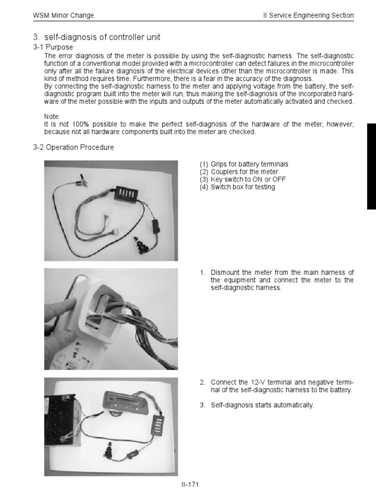 KUBOTA U353 Panel Self Test Tool PDF Switch Medical Diagnosis