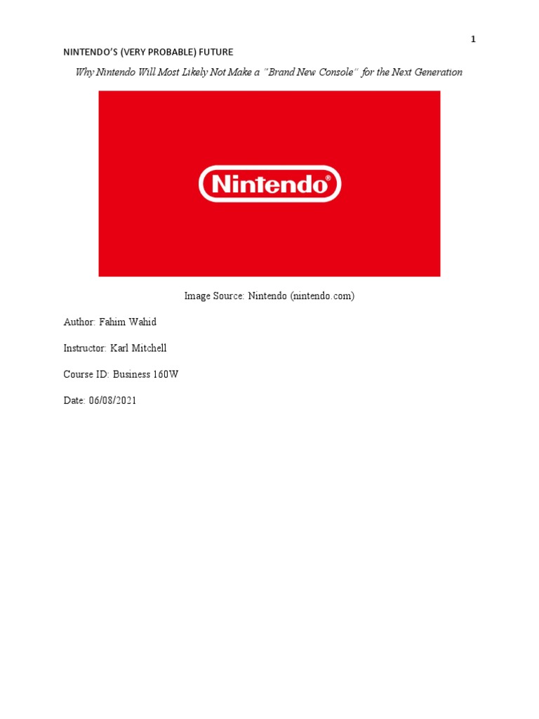 Nintendo's Console Future: Switch 2.0 | PDF | Nintendo | Wii