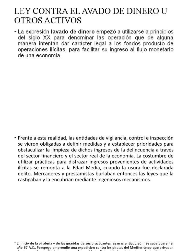 Ley Contra el Lavado de Dinero | PDF | Lavado de dinero | Piratería