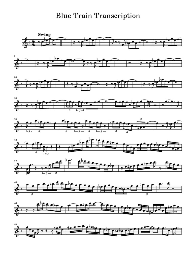 Blue Train Transcription Overview | PDF