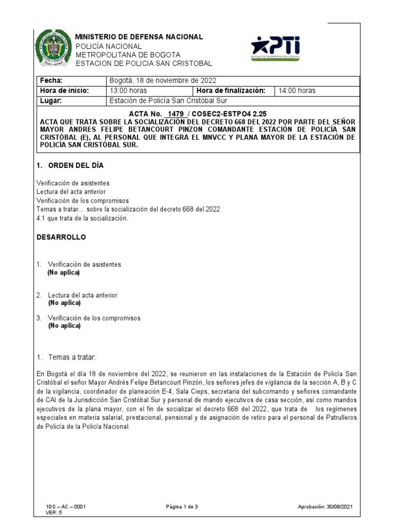 Socialización del Decreto 668 de 2022 | PDF | Seguridad nacional | Gobierno