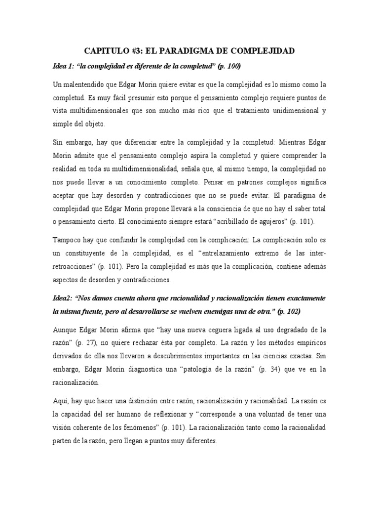 Paradigma de la Complejidad en Morin | PDF | Complejidad | Realidad