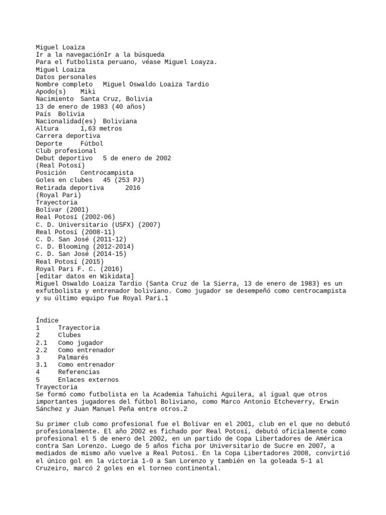 Miguel Loaiza PDF Deportes Equipos deportivos