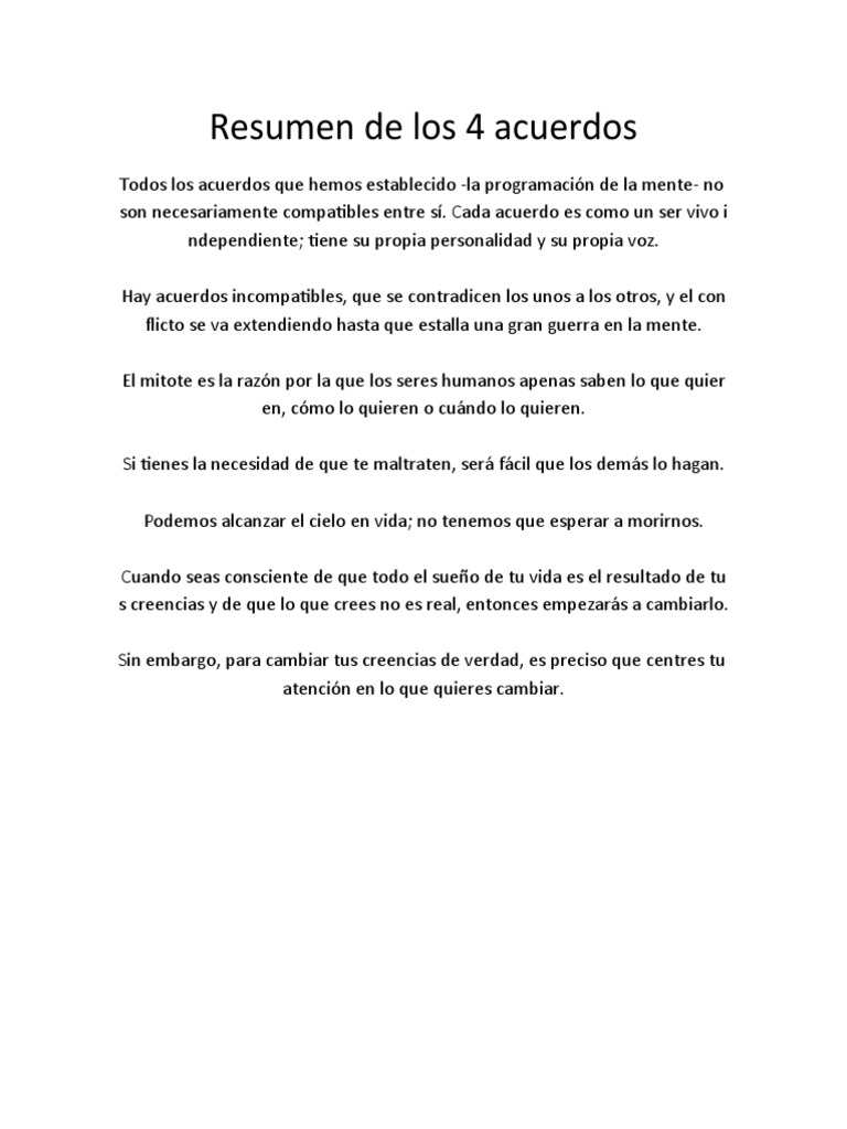 Resumen de Los 4 Acuerdos PDF - 1706925650