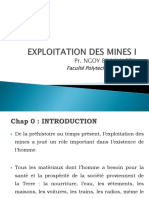 EXPLOITATION DES MINES I-01-2020 Introduction