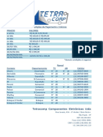 Condições de Pagamento x Valores e Contatos