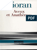 Aveux Et Anathemes by E. M Cioran