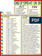 Time Prepositions at On in With Key Grammar