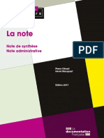 La Note Note de Synthèse, Note Administrative by Pierre Gévart Et Hervé Macquart