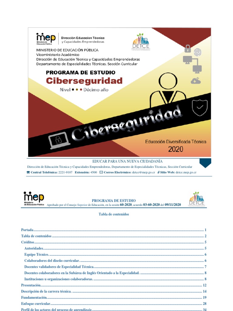 Programa de Estudio en Ciberseguridad | PDF | La seguridad informática ...
