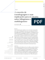 O Conceito de Translinguagem e Suas Implicações para Os Estudos Sobre Bilinguismo e Multilinguismo