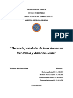 Gerencia Portafolio de Inversiones en Venezuela y América Latina