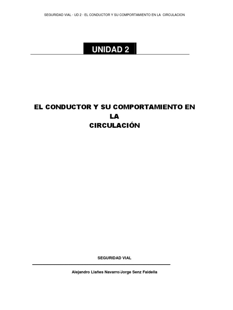 Comportamiento del Conductor en Tráfico | PDF | Percepción visual ...