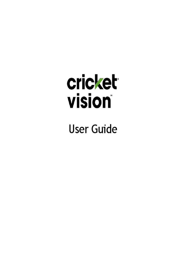 Cricket Vision User Guide PDF Bluetooth Mobile App