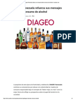 Diageo Venezuela Refuerza Sus Mensajes Sobre El Consumo de Alcohol