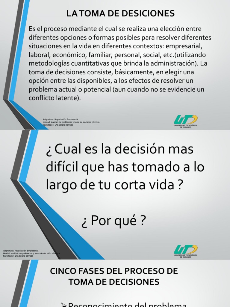 Proceso de Toma de Decisiones Efectivas | PDF | Toma de decisiones ...