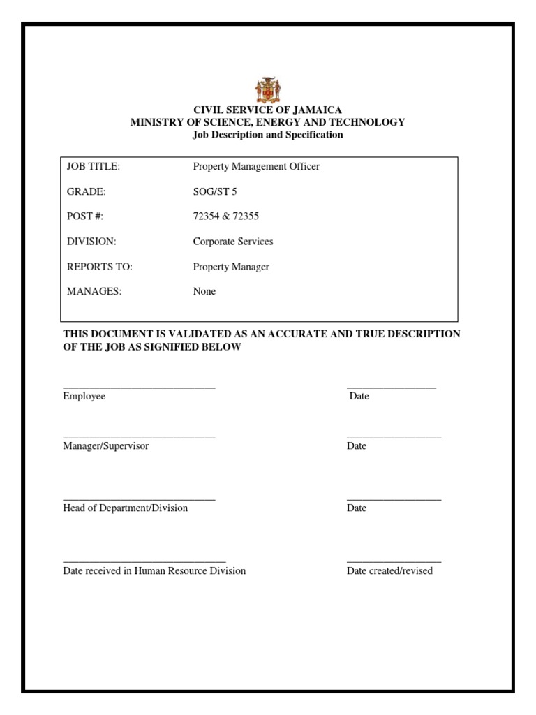 Property Management Officer PDF Information Property Management