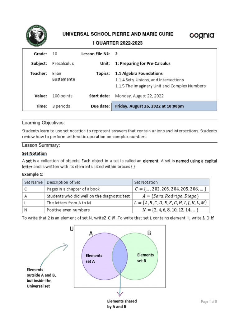 10th Grade Math Lesso File 2 (With Exercizes) | PDF | Numbers | Complex ...