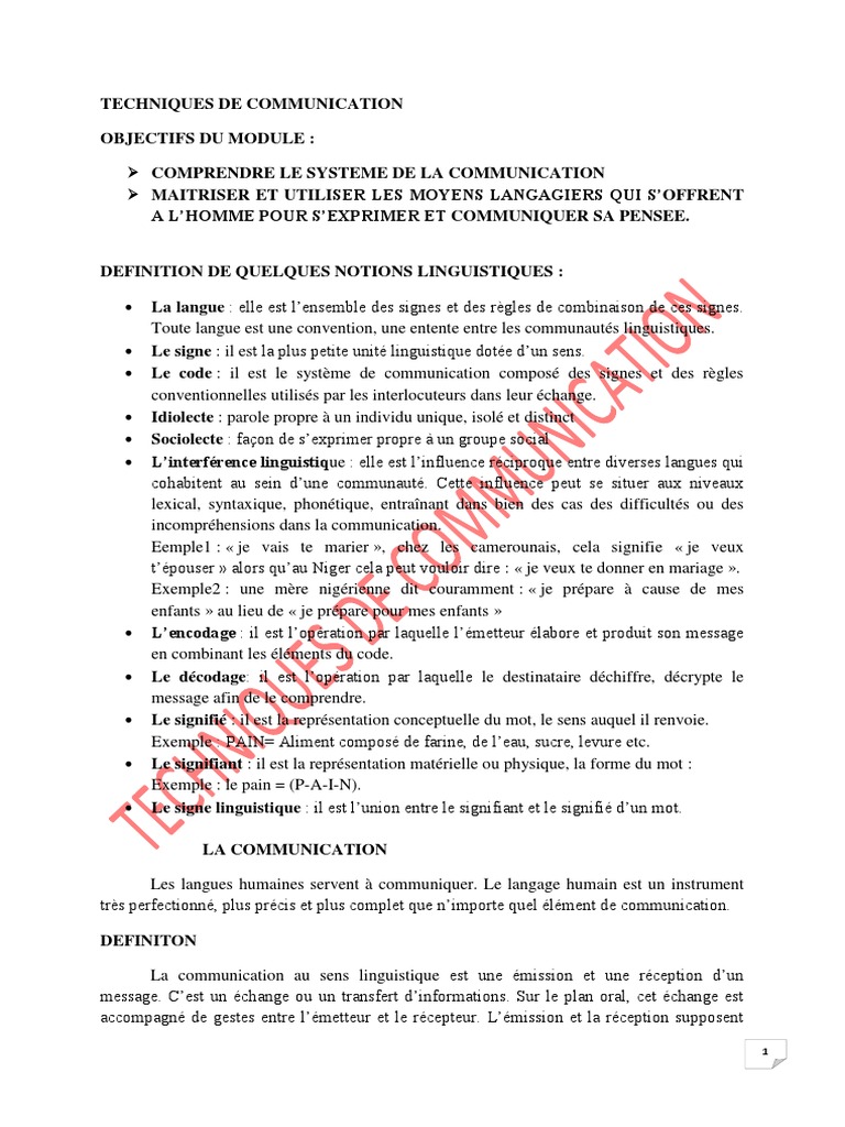 Techniques de Communication Essentielles | PDF | la communication ...