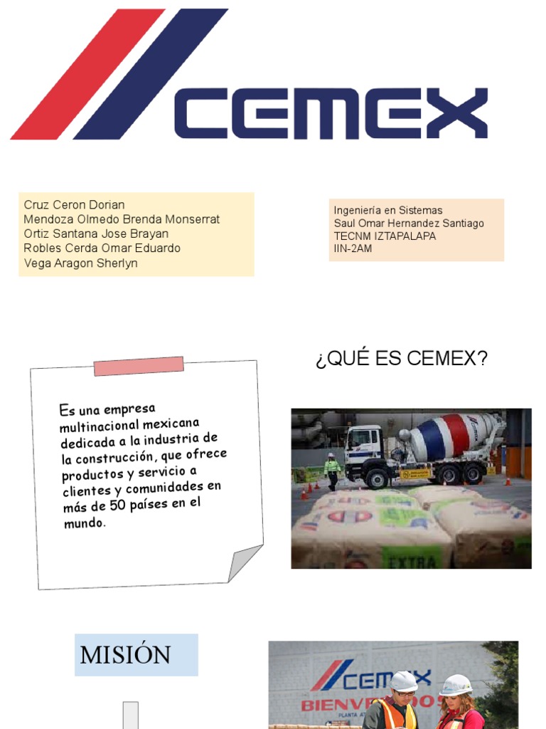 Misión y Visión de CEMEX | PDF | Sustentabilidad | Logística