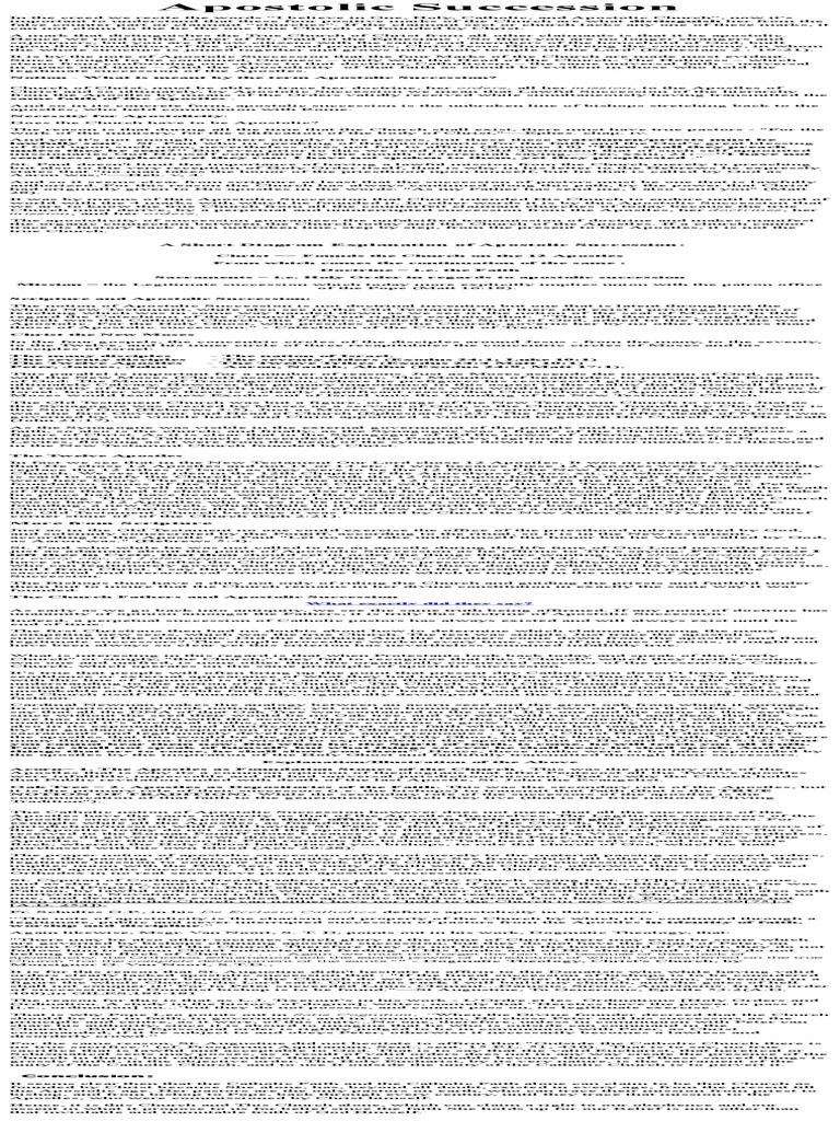 Apostolic Succession PDF Catholic Church Eucharist