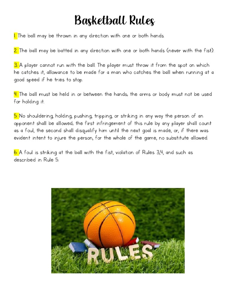 Basketball Rules PDF